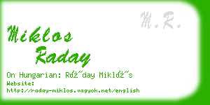 miklos raday business card